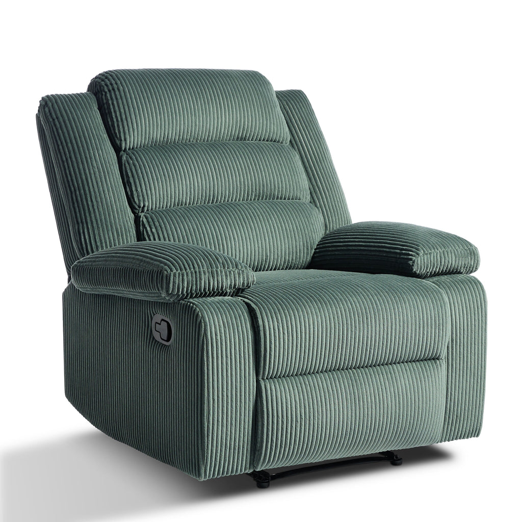Fauteuil inclinable manuel classique rembourré en velours côtelé (lot de 2)