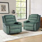 Fauteuil inclinable manuel classique rembourré en velours côtelé (lot de 2)