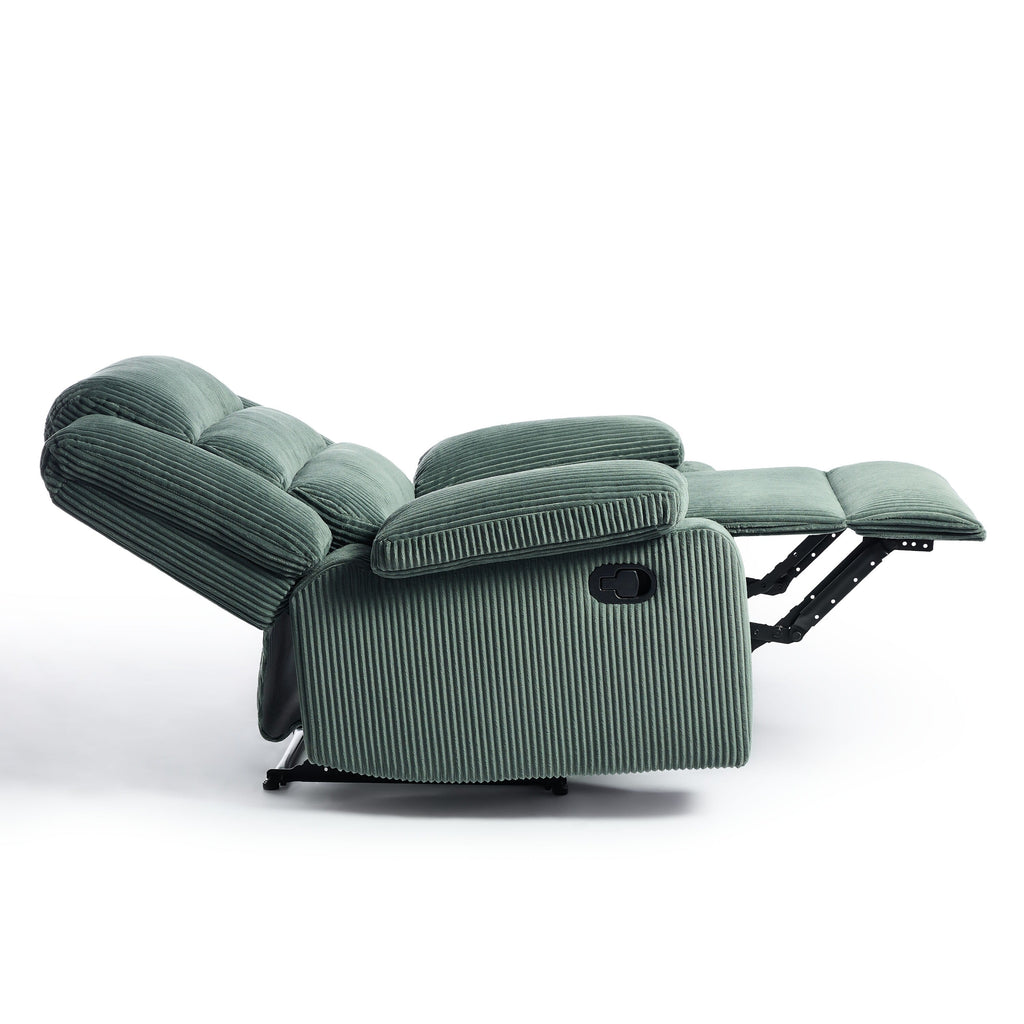 Fauteuil inclinable manuel classique rembourré en velours côtelé (lot de 2)