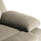 Fauteuil inclinable manuel classique rembourré en velours côtelé (lot de 2)