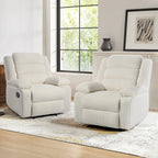 Fauteuil inclinable manuel classique rembourré en velours côtelé (lot de 2)