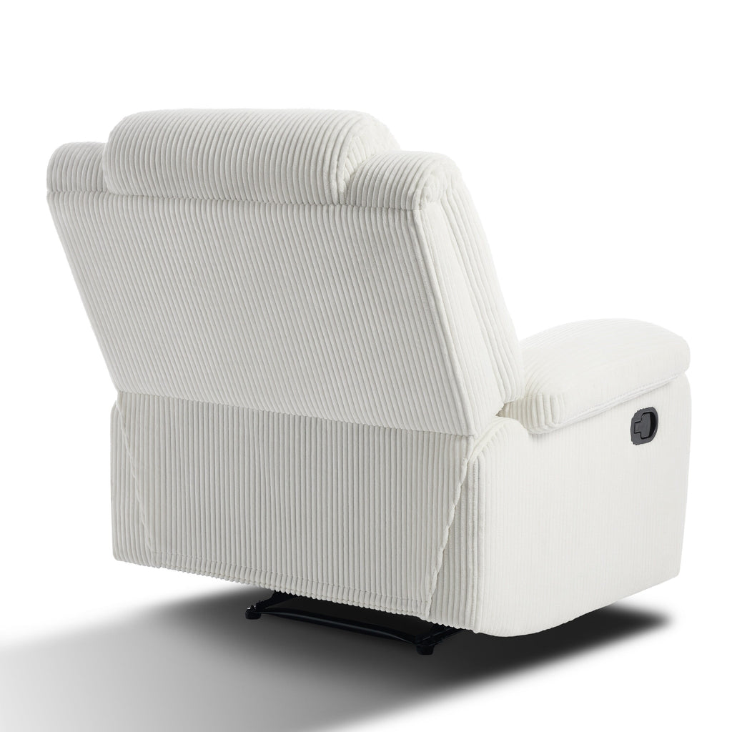 Fauteuil inclinable manuel classique rembourré en velours côtelé (lot de 2)