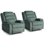 Fauteuil inclinable manuel classique rembourré en velours côtelé (lot de 2)