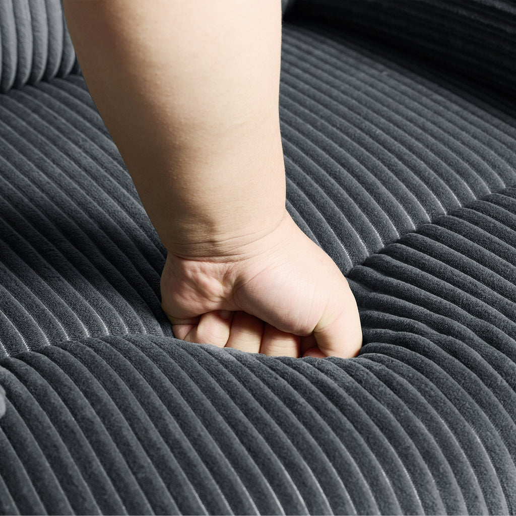 Fauteuil inclinable manuel classique rembourré en velours côtelé (lot de 2)