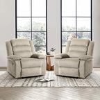 Fauteuil inclinable manuel classique rembourré en velours côtelé (lot de 2)