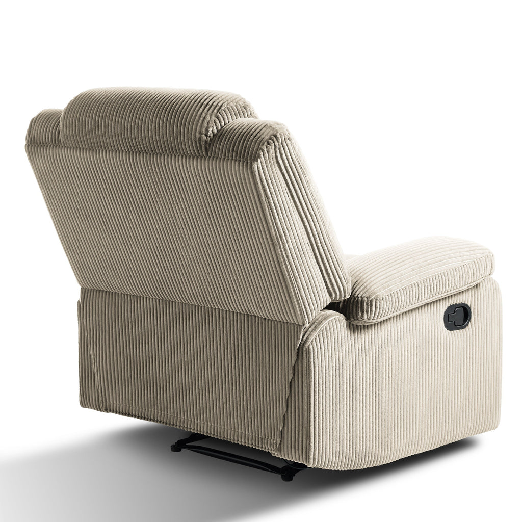 Fauteuil inclinable manuel classique rembourré en velours côtelé (lot de 2)