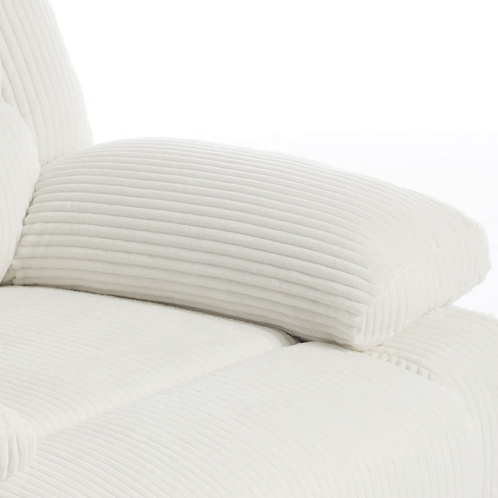 Fauteuil inclinable manuel classique rembourré en velours côtelé