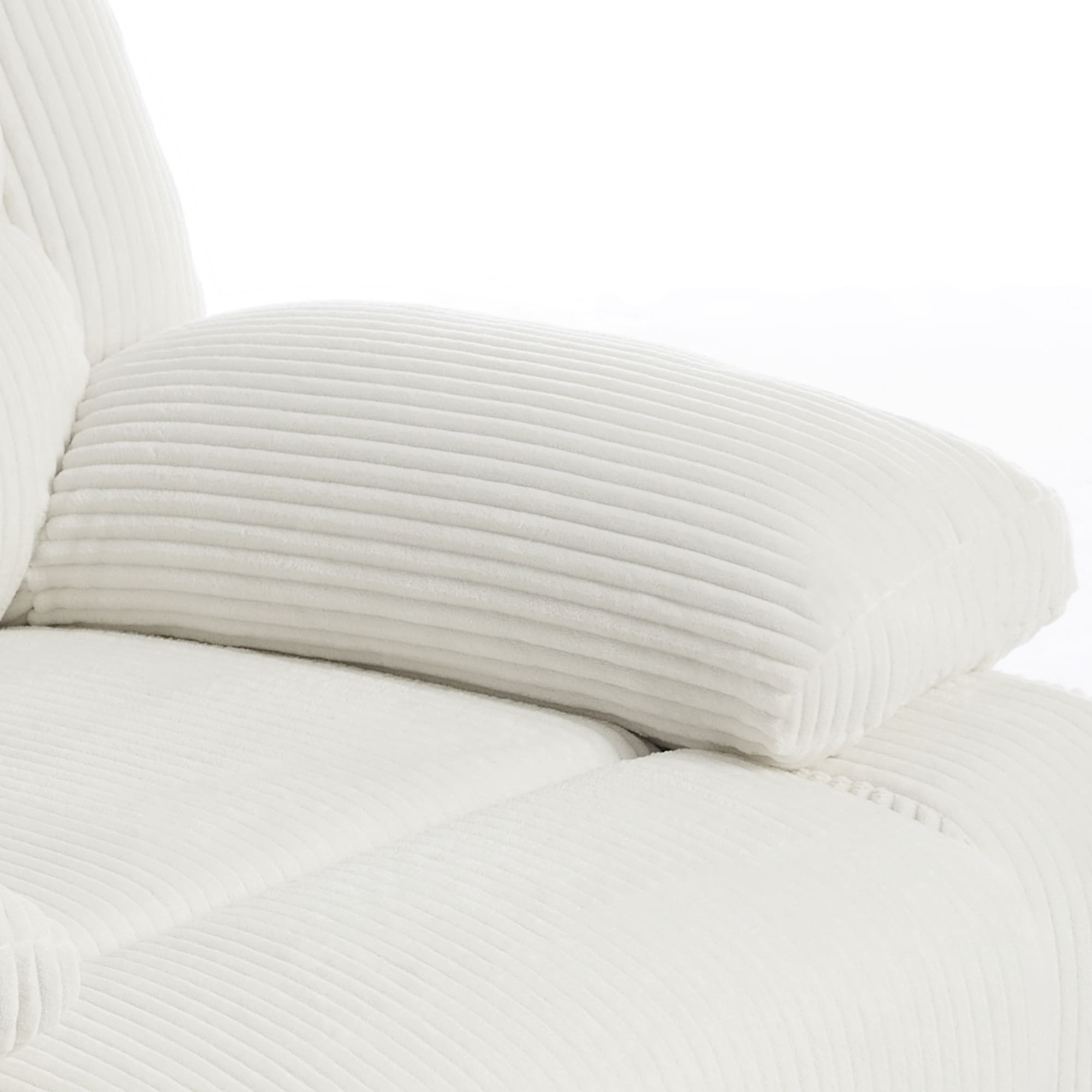 Fauteuil inclinable manuel classique rembourré en velours côtelé