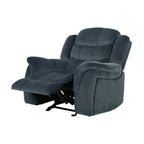 Fauteuil inclinable au design classique, tissu pelucheux gris acier