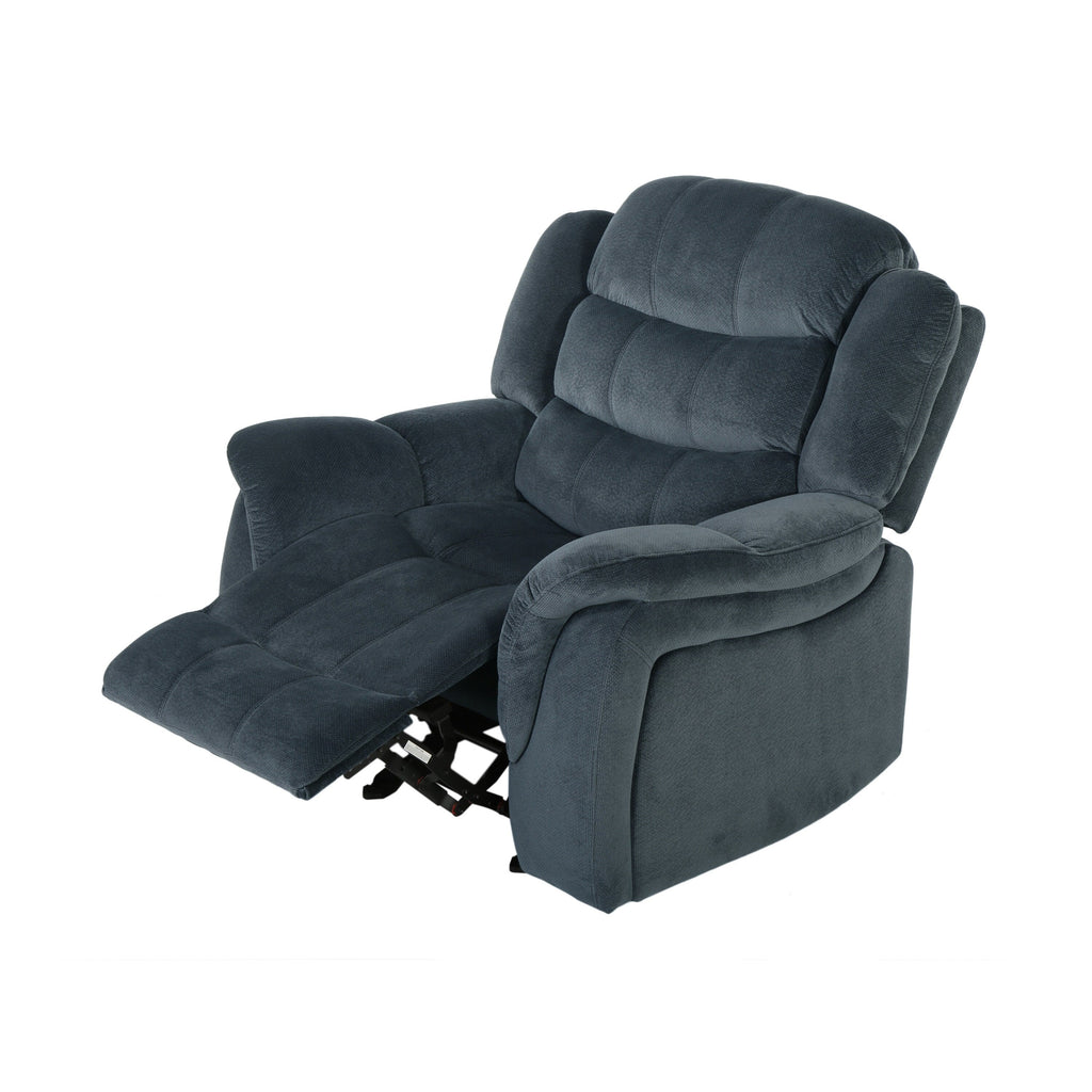 Fauteuil inclinable au design classique, tissu pelucheux gris acier