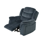 Fauteuil inclinable au design classique, tissu pelucheux gris acier