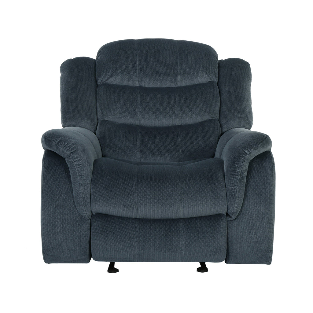 Fauteuil inclinable au design classique, tissu pelucheux gris acier