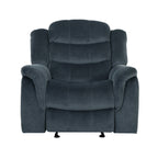 Fauteuil inclinable au design classique, tissu pelucheux gris acier