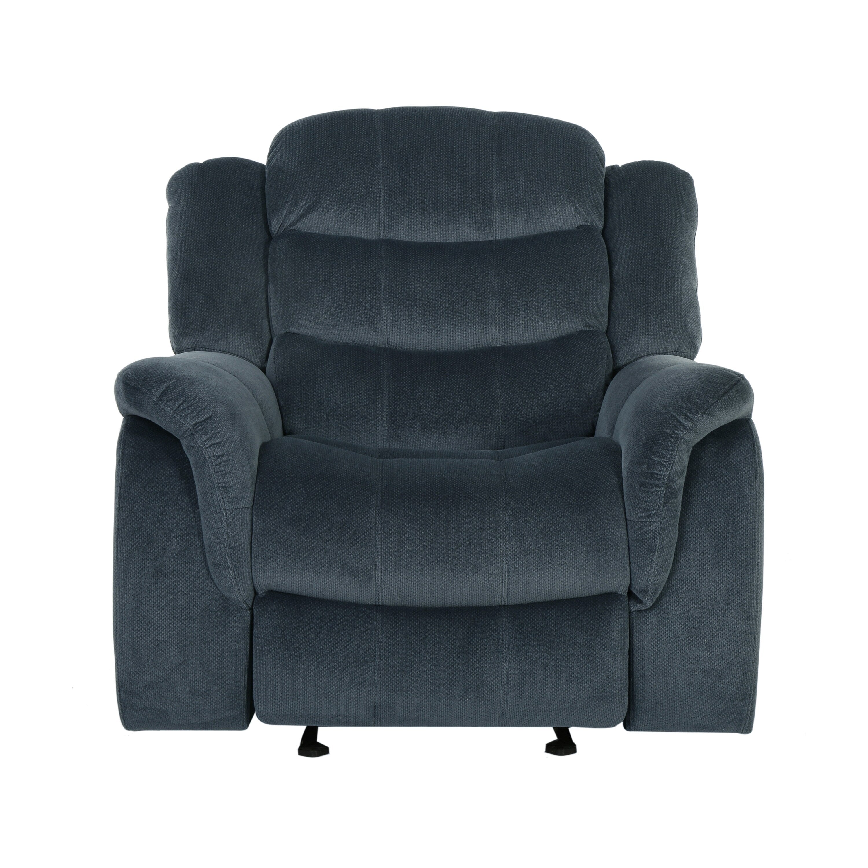 Fauteuil inclinable au design classique, tissu pelucheux gris acier