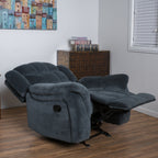 Fauteuil inclinable au design classique, tissu pelucheux en acier