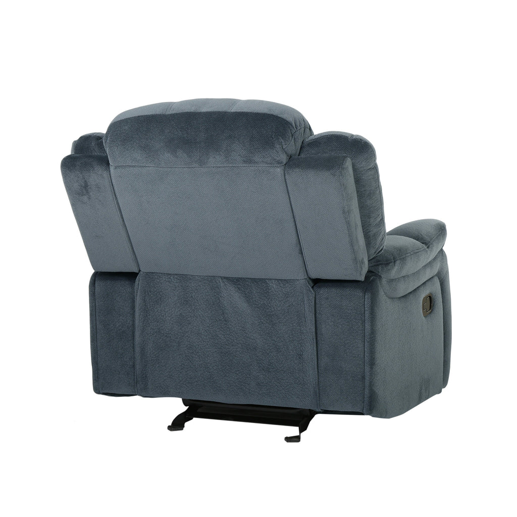 Fauteuil inclinable au design classique, tissu pelucheux en acier