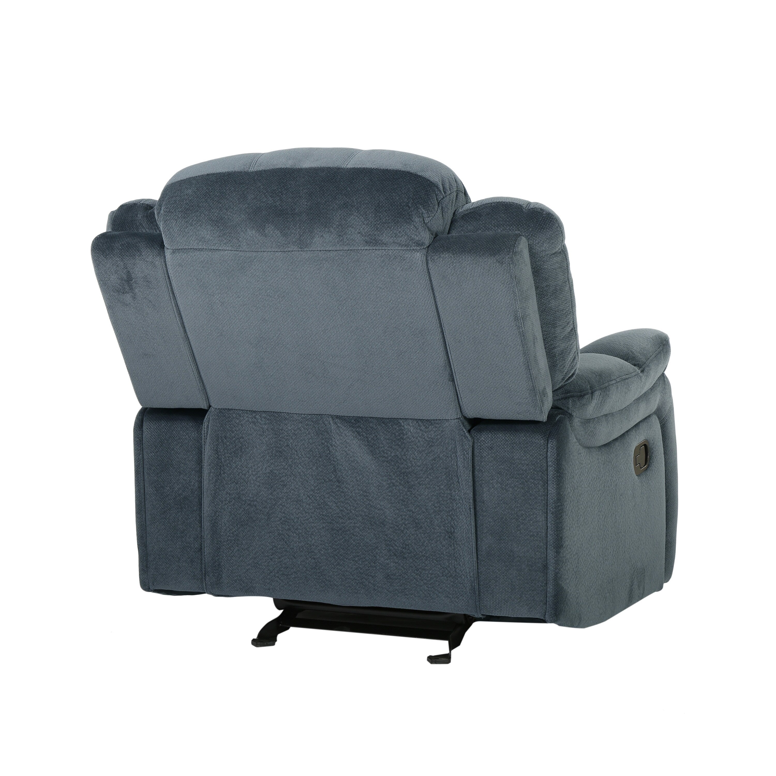 Fauteuil inclinable au design classique, tissu pelucheux en acier
