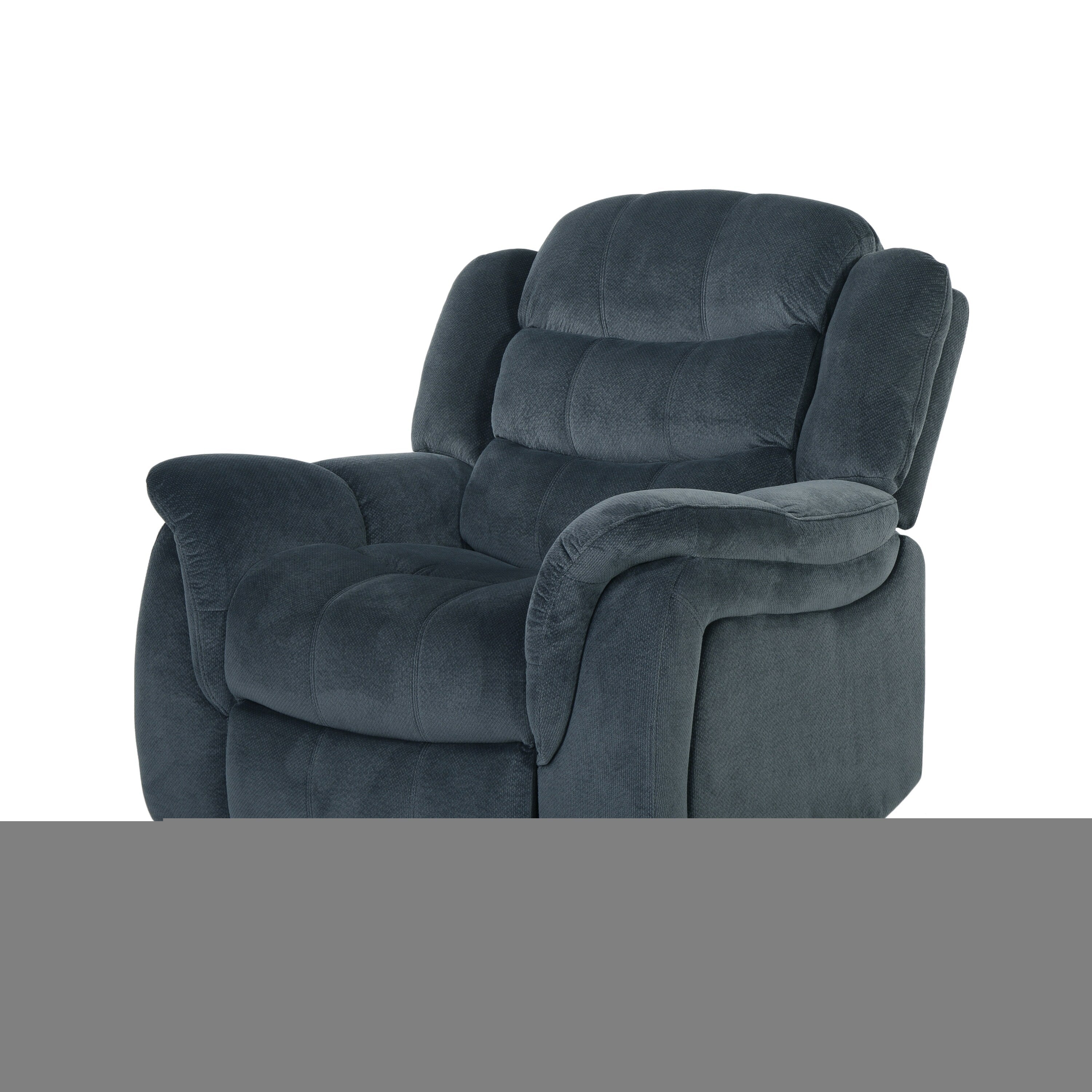 Fauteuil inclinable au design classique, tissu pelucheux en acier