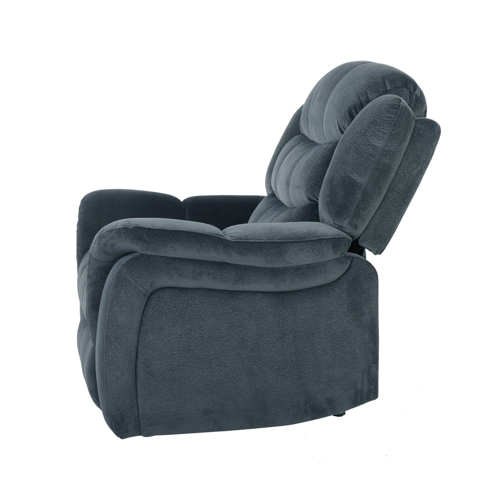 Fauteuil inclinable au design classique, tissu pelucheux en acier