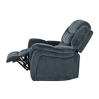 Fauteuil inclinable au design classique, tissu pelucheux en acier