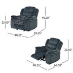 Fauteuil inclinable au design classique, tissu pelucheux en acier