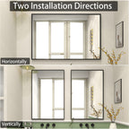 Miroir mural de salle de bain rectangulaire classique avec cadre en métal