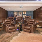 Fauteuil inclinable électrique en cuir respirant avec port USB pour salon et cinéma