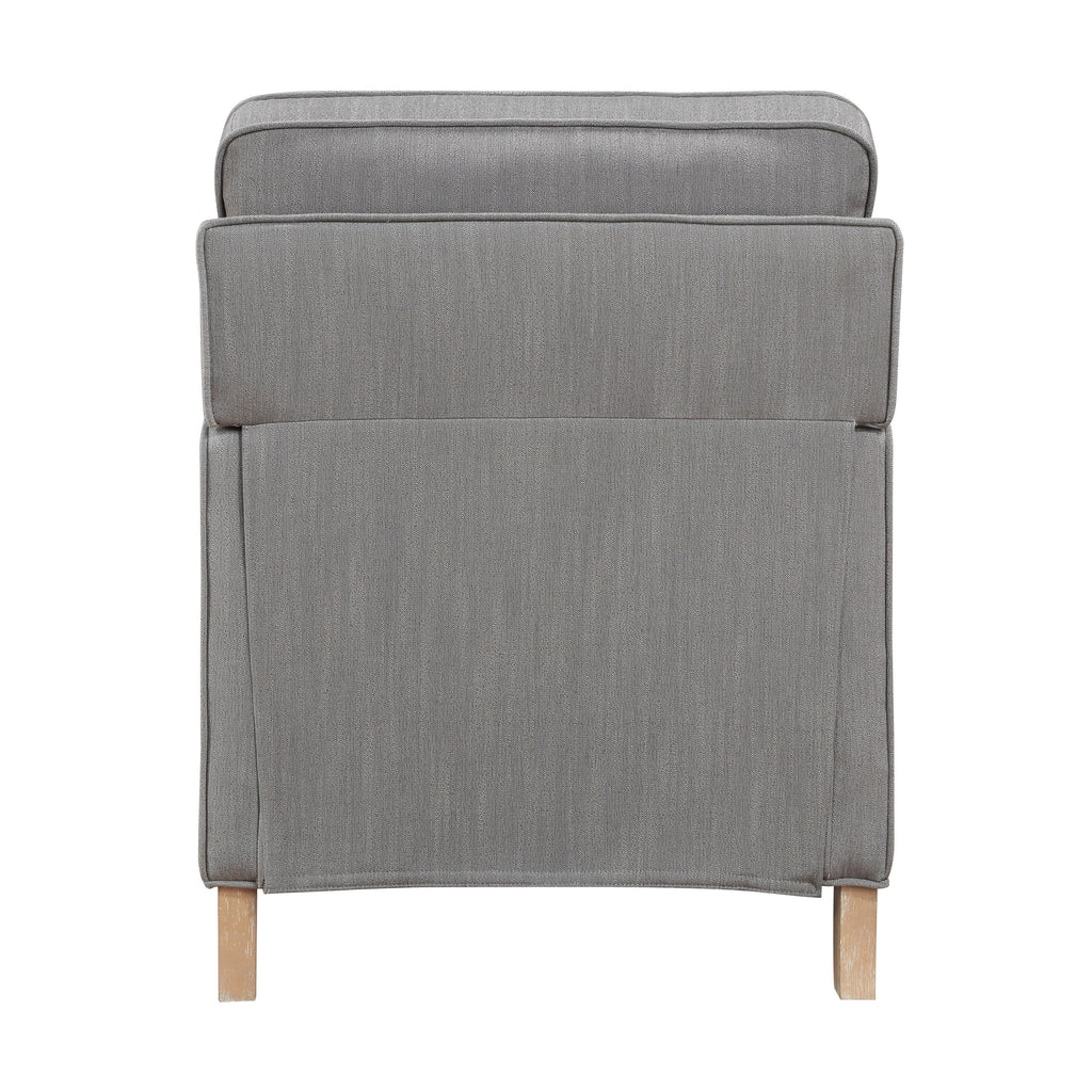 Fauteuil inclinable classique traditionnel avec dossier en tissu gris et coussin d'assise en bois massif, 1 pièce