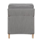 Fauteuil inclinable classique traditionnel avec dossier en tissu gris et coussin d'assise en bois massif, 1 pièce