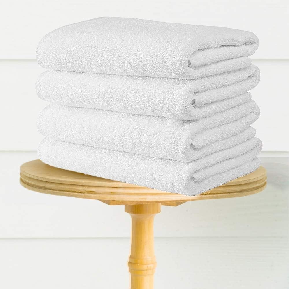 Lot de 4 serviettes de bain blanches CTT Arsenal 100 % coton turc - 27 x 54