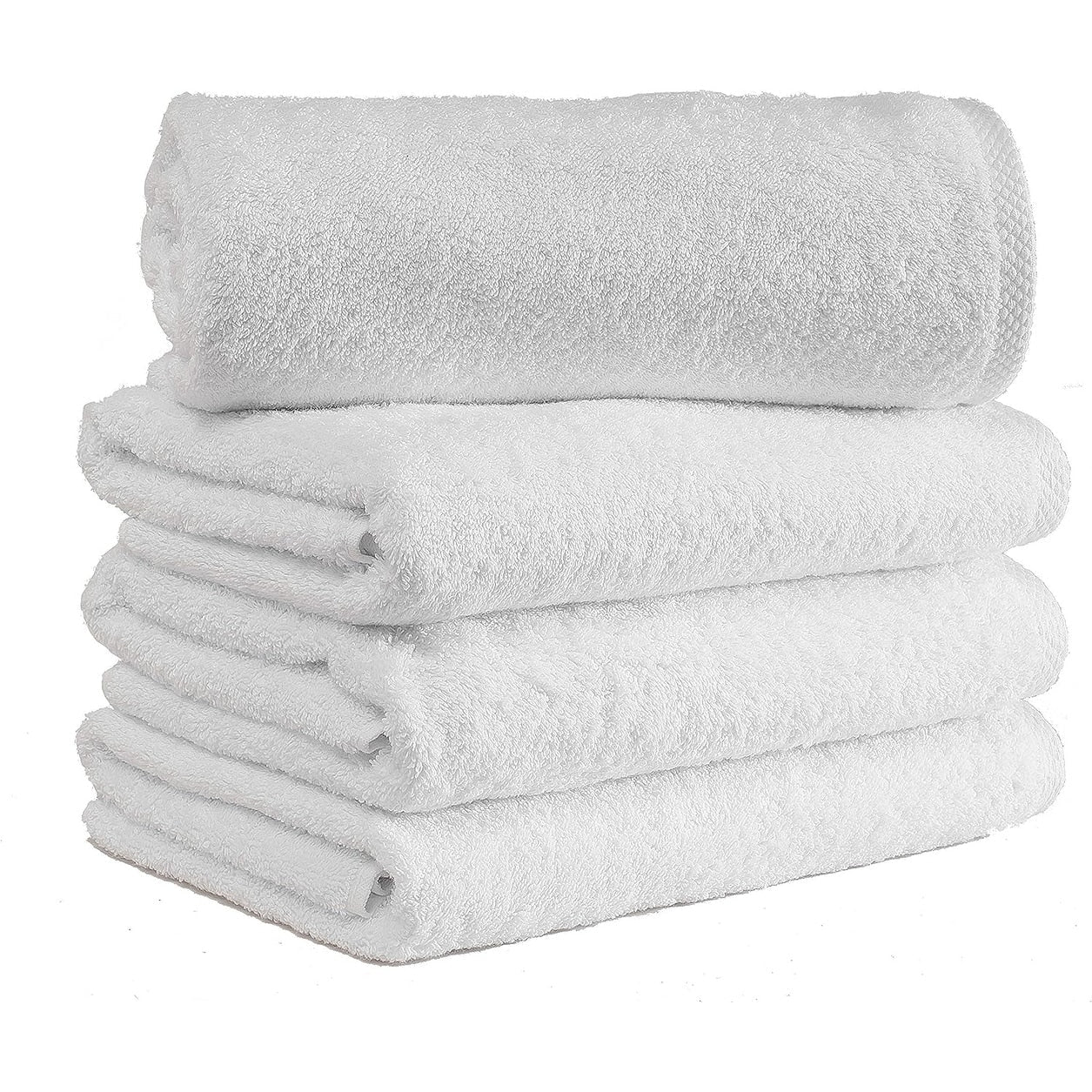 Lot de 4 serviettes de bain blanches CTT Arsenal 100 % coton turc - 27 x 54
