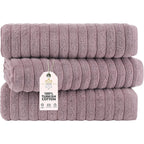 Serviettes turques classiques, ensemble de draps de bain en coton et serviettes côtelées surdimensionnées, ultra-douces et absorbantes, lot de 3 - 40 x 65