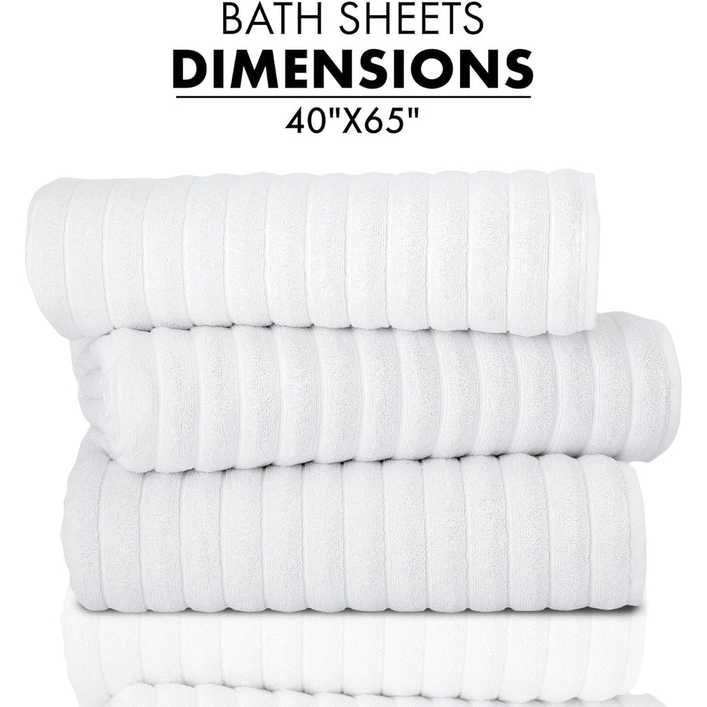 Serviettes turques classiques, ensemble de draps de bain en coton et serviettes côtelées surdimensionnées, ultra-douces et absorbantes, lot de 3 - 40 x 65