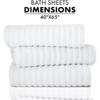 Serviettes turques classiques, ensemble de draps de bain en coton et serviettes côtelées surdimensionnées, ultra-douces et absorbantes, lot de 3 - 40 x 65