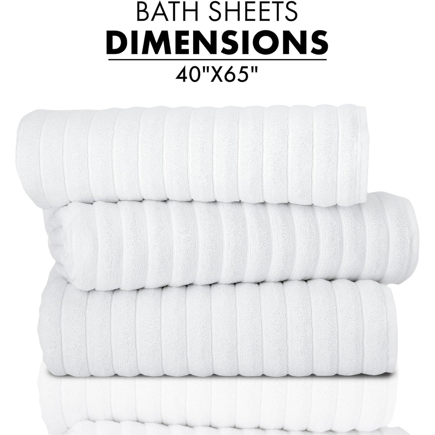 Serviettes turques classiques, ensemble de draps de bain en coton et serviettes côtelées surdimensionnées, ultra-douces et absorbantes, lot de 3 - 40 x 65