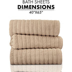 Serviettes turques classiques, ensemble de draps de bain en coton et serviettes côtelées surdimensionnées, ultra-douces et absorbantes, lot de 3 - 40 x 65