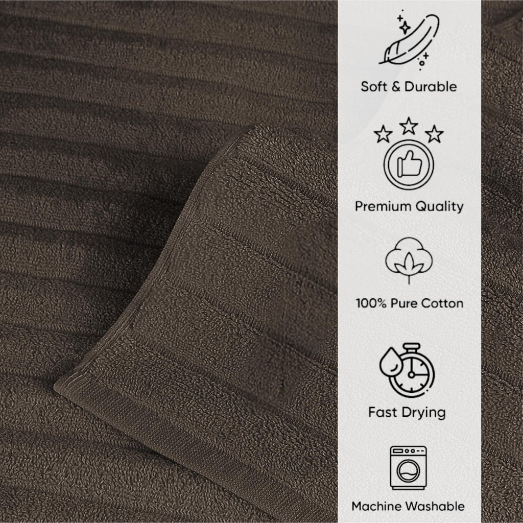 Serviettes turques classiques, ensemble de draps de bain en coton et serviettes côtelées surdimensionnées, ultra-douces et absorbantes, lot de 3 - 40 x 65