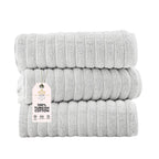 Serviettes turques classiques, ensemble de draps de bain en coton et serviettes côtelées surdimensionnées, ultra-douces et absorbantes, lot de 3 - 40 x 65