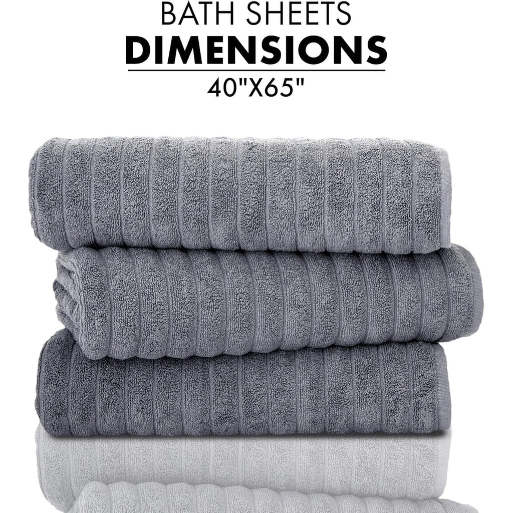 Serviettes turques classiques, ensemble de draps de bain en coton et serviettes côtelées surdimensionnées, ultra-douces et absorbantes, lot de 3 - 40 x 65