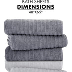 Serviettes turques classiques, ensemble de draps de bain en coton et serviettes côtelées surdimensionnées, ultra-douces et absorbantes, lot de 3 - 40 x 65