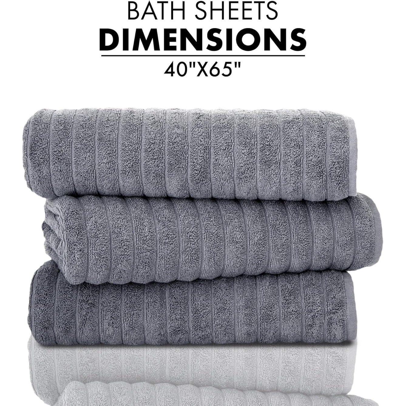 Serviettes turques classiques, ensemble de draps de bain en coton et serviettes côtelées surdimensionnées, ultra-douces et absorbantes, lot de 3 - 40 x 65
