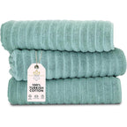 Serviettes turques classiques, ensemble de draps de bain en coton et serviettes côtelées surdimensionnées, ultra-douces et absorbantes, lot de 3 - 40 x 65