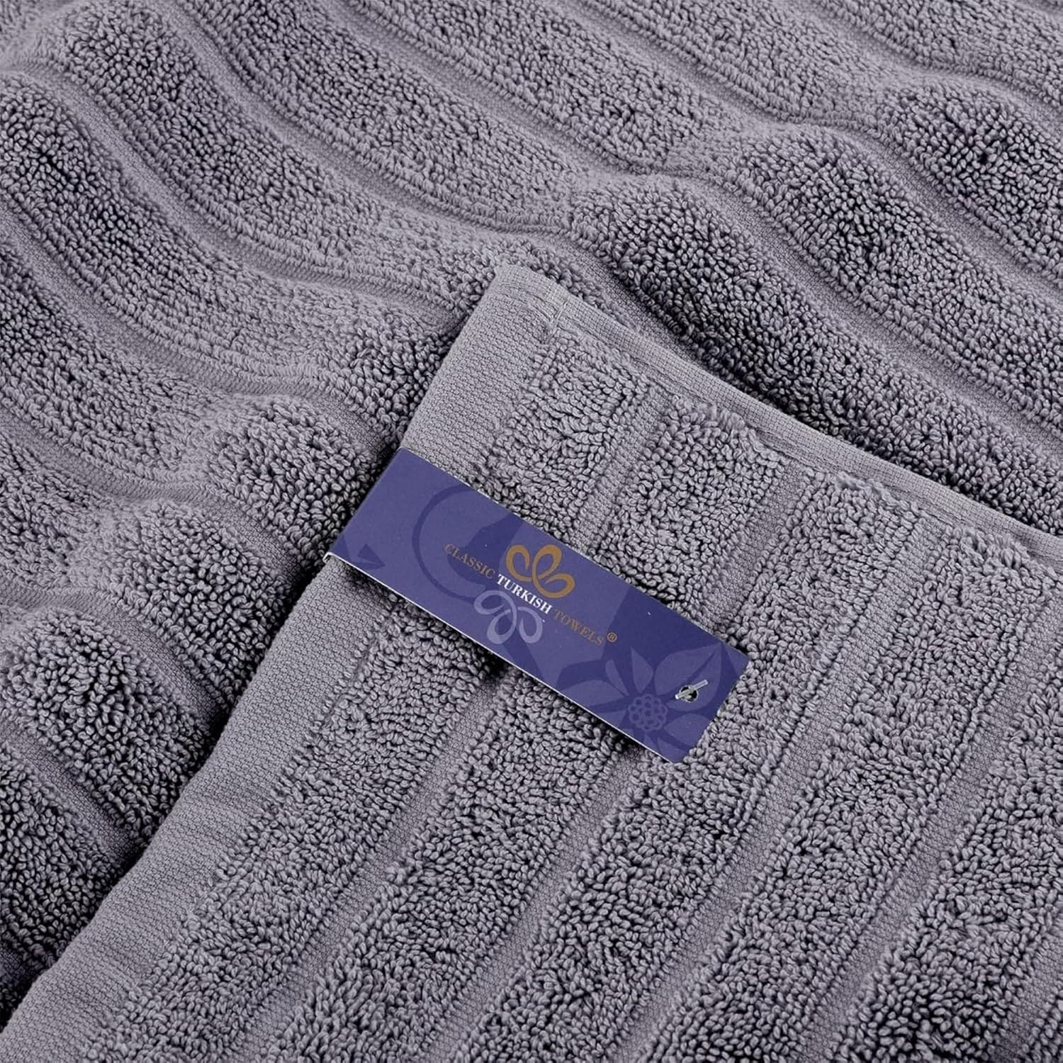 Serviettes turques classiques, ensemble de draps de bain en coton et serviettes côtelées surdimensionnées, ultra-douces et absorbantes, lot de 3 - 40 x 65