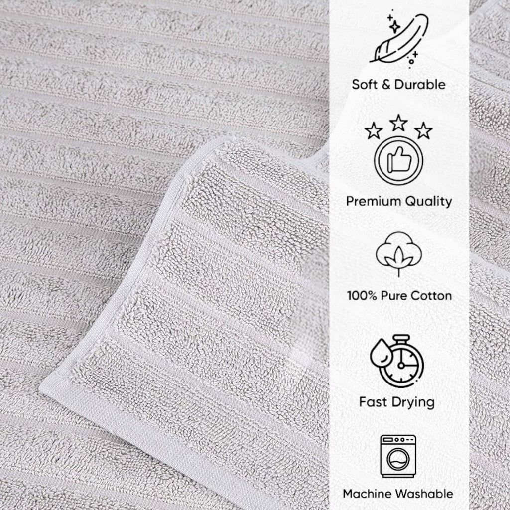 Serviettes turques classiques, ensemble de draps de bain en coton et serviettes côtelées surdimensionnées, ultra-douces et absorbantes, lot de 3 - 40 x 65