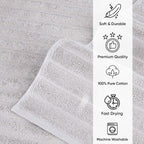 Serviettes turques classiques, ensemble de draps de bain en coton et serviettes côtelées surdimensionnées, ultra-douces et absorbantes, lot de 3 - 40 x 65