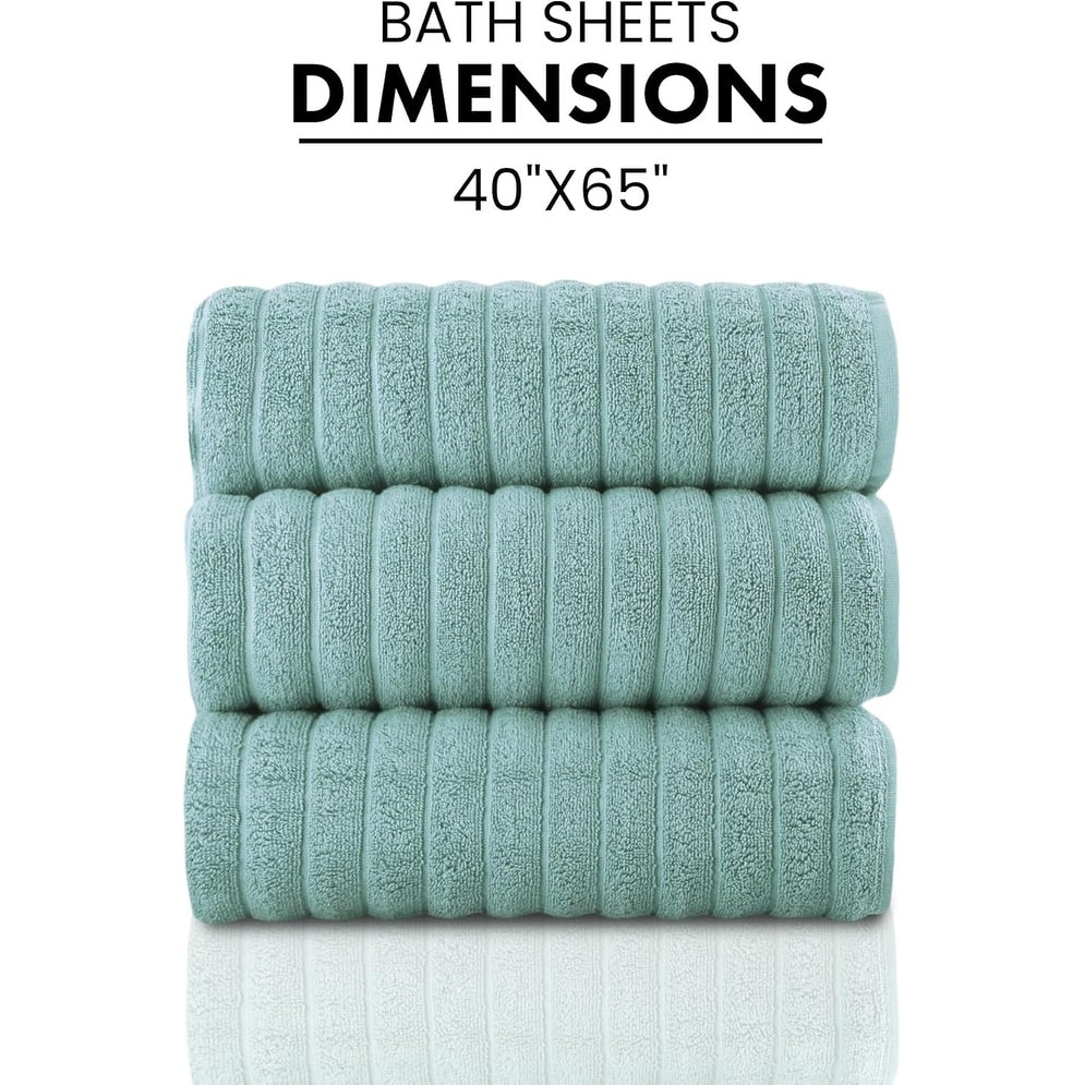 Serviettes turques classiques, ensemble de draps de bain en coton et serviettes côtelées surdimensionnées, ultra-douces et absorbantes, lot de 3 - 40 x 65