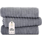 Serviettes turques classiques, ensemble de draps de bain en coton et serviettes côtelées surdimensionnées, ultra-douces et absorbantes, lot de 3 - 40 x 65