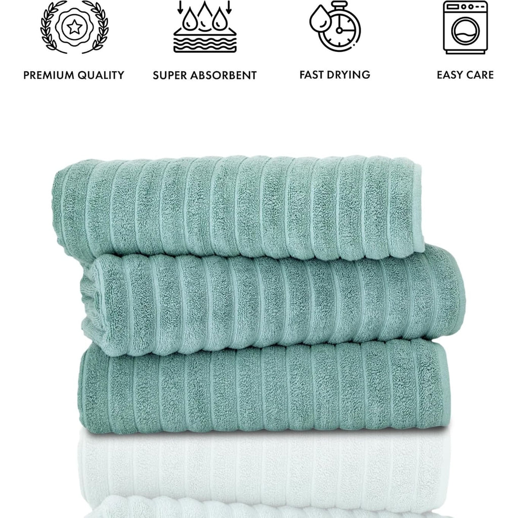 Serviettes turques classiques, ensemble de draps de bain en coton et serviettes côtelées surdimensionnées, ultra-douces et absorbantes, lot de 3 - 40 x 65