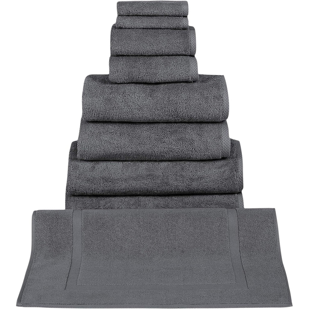 Ensemble de serviettes CTT 100 % coton turc, 8 ou 9 pièces, séchage rapide et absorbant