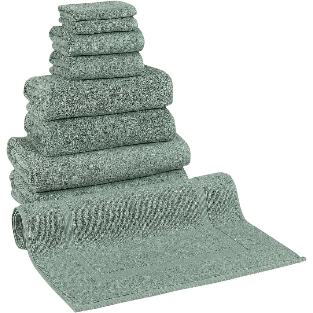 Ensemble de serviettes CTT 100 % coton turc, 8 ou 9 pièces, séchage rapide et absorbant